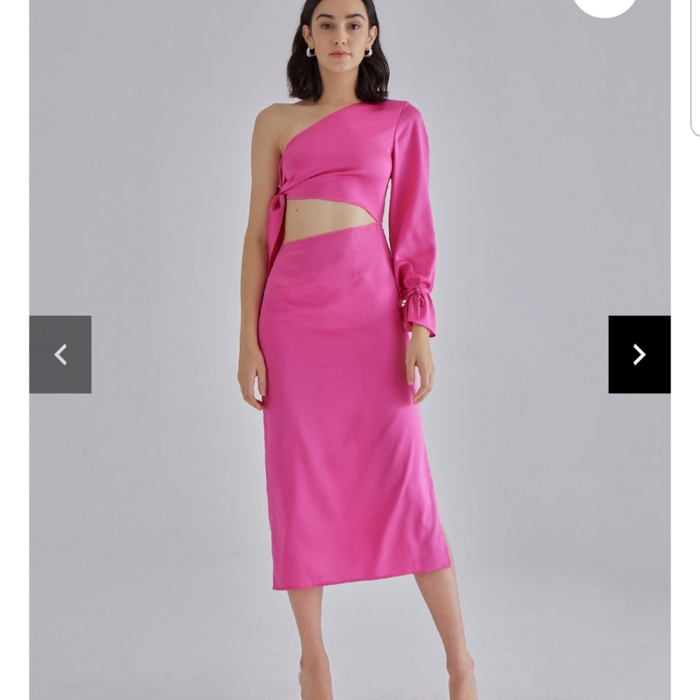 NWT Silk Maison silk palace dress hot pink